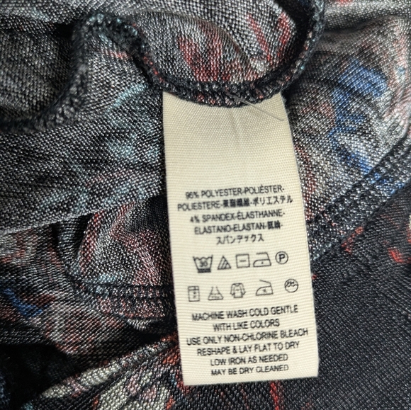 Free People EUC Womens Size Xs 3/4 Sleeve Floral Black Red Blouse Shirt Top Boho - Picture 13 of 14